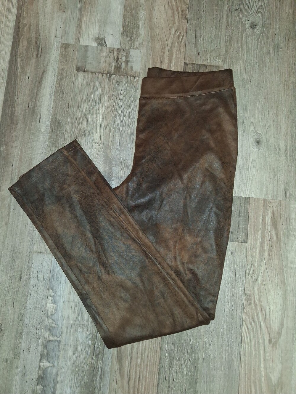 RAFAELLA DARK & LIGHT BROWN PANT LEGGINGS  SZ LG